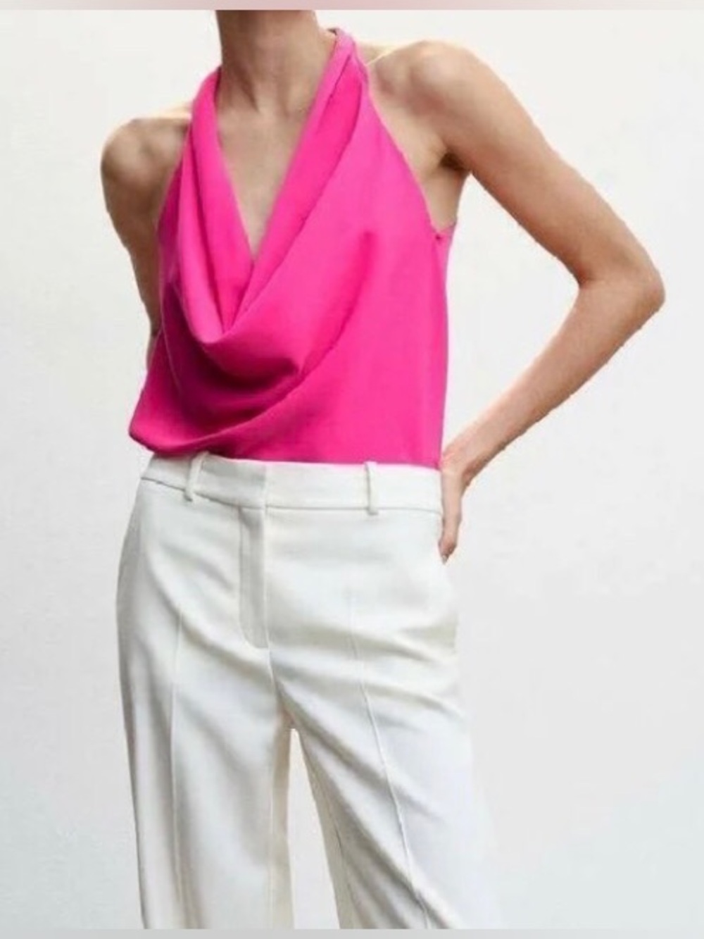 FABRIK Hot Pink Halter Top